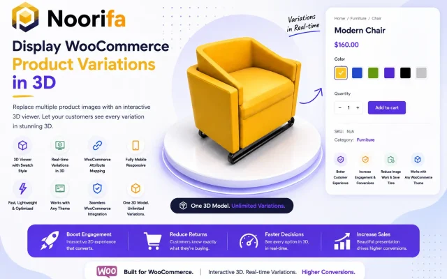 Noorifa 3D – Display WooCommerce Product Variations in 3D