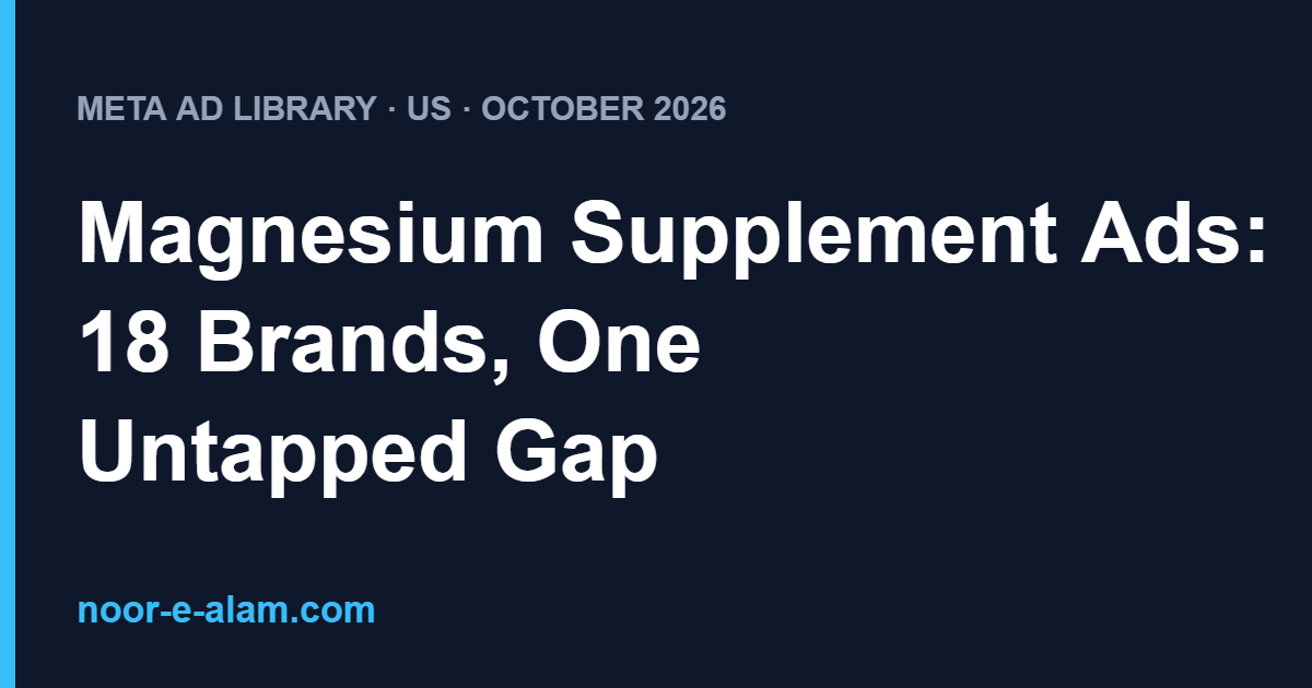 Magnesium supplement ads on Meta: 18 brands analysed, one untapped gap