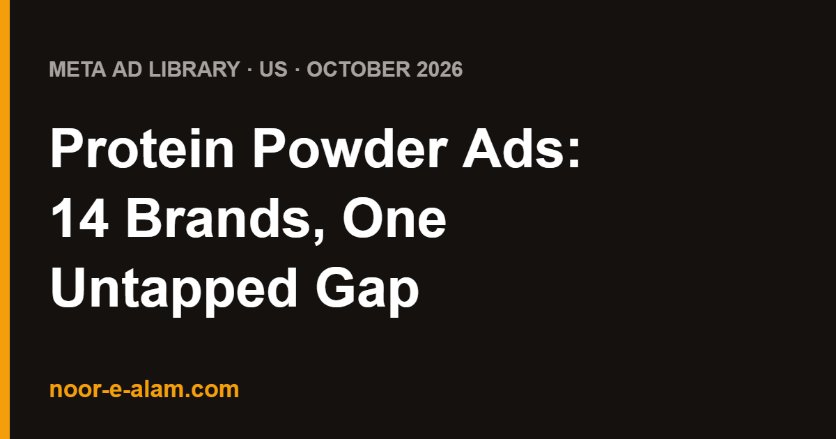 Protein powder ads on Meta: 14 brands analysed, one untapped gap