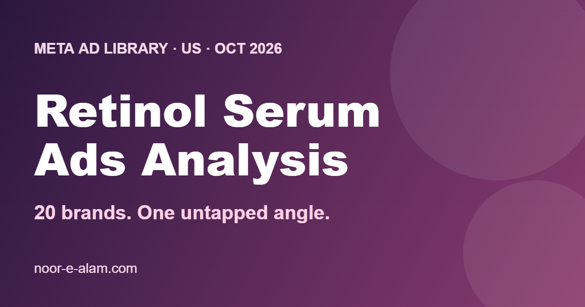 Retinol serum ads on Meta: 20 brands analysed, one untapped gap
